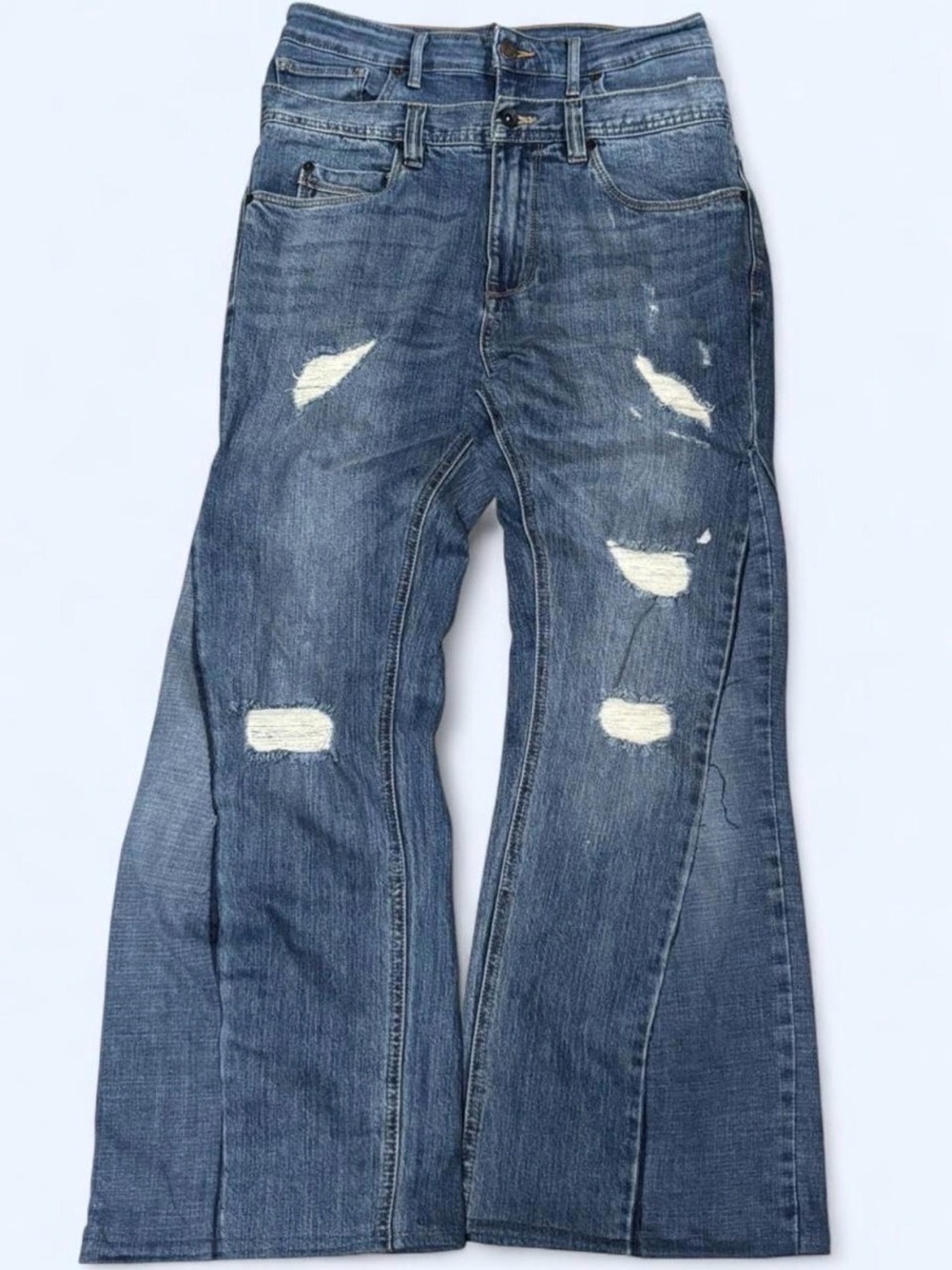 custom-made Distressed Bootcut Jeans (unisex)